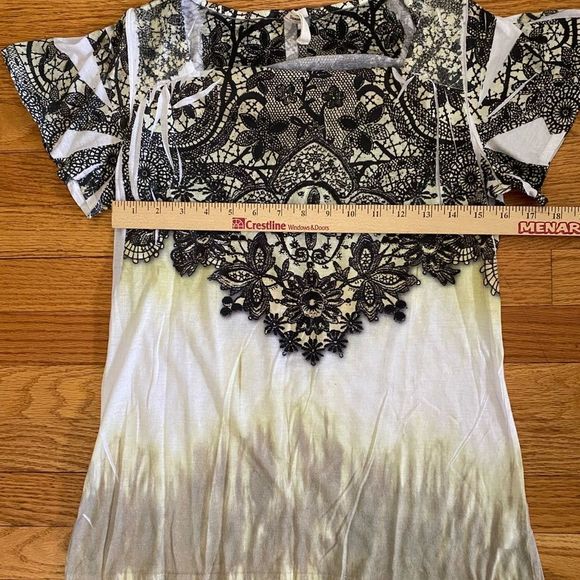 Susan Lawrence Boat Neck Shirt Women’s Small Multicolor Flare Sleeve Top Casual - Picture 6 of 6